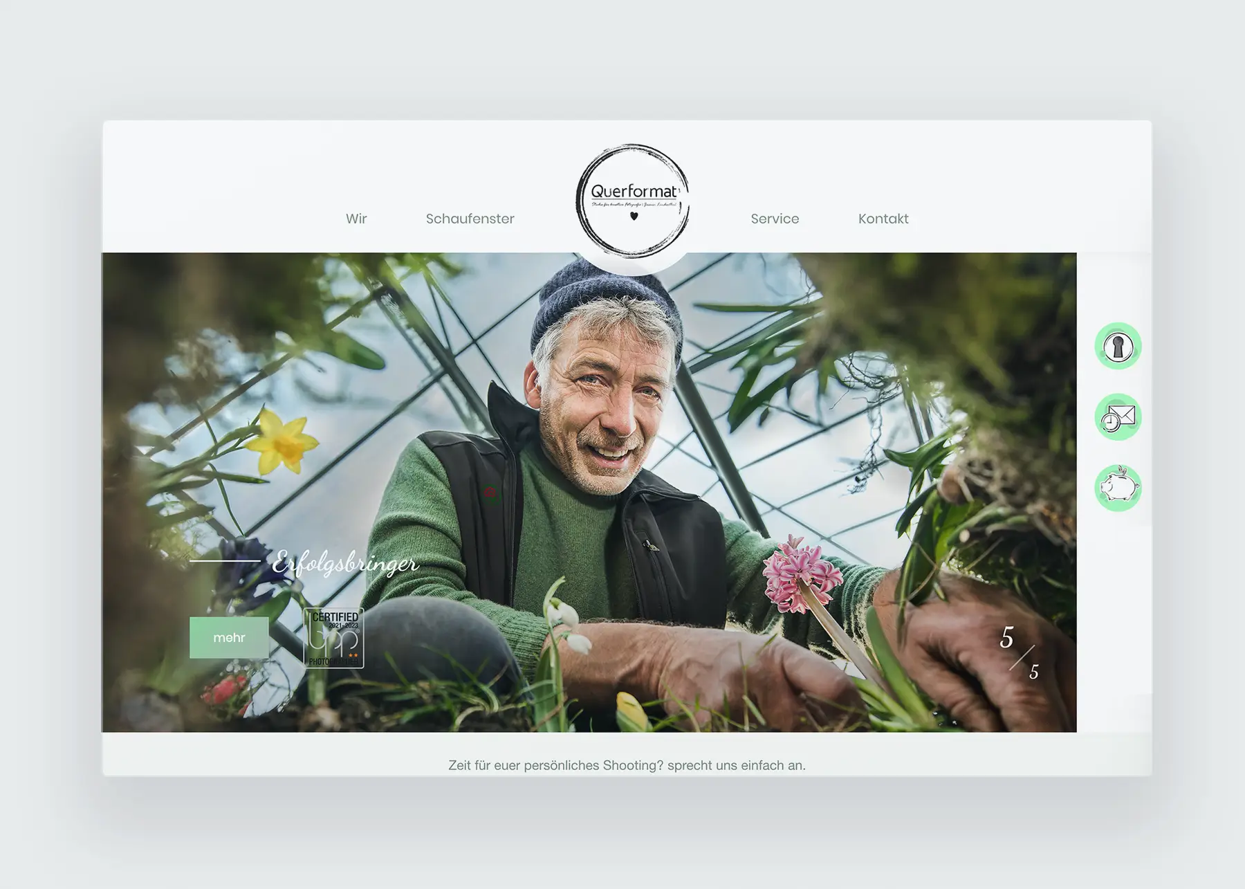 Preview of the Querformat website